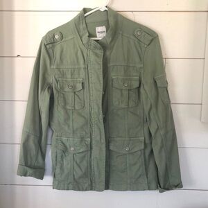 Kensie Jeans Sage Green Denim Utility Jacket Size Large